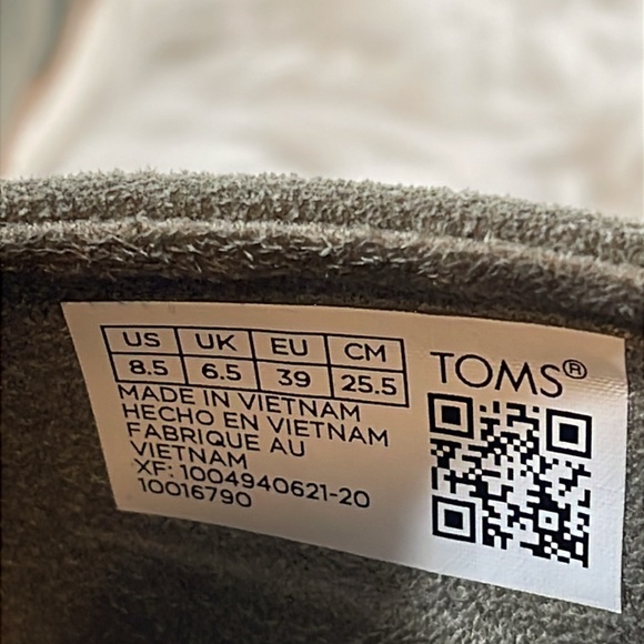 TOMS Paxton Vetiver Grey Suede Slip On Shoes Size 8.5 - Picture 12 of 13